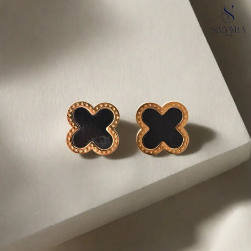 SJ-2 | ELEGANT BLACK CLOVER EARRINGS