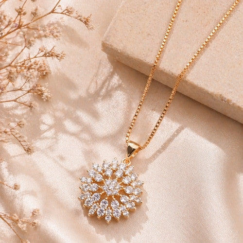 SJ-5 | GOLD FLORAL PENDANT NECKLACE