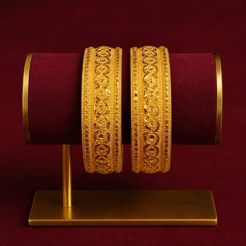 SJ-27 | Gold Traditional Designer Kada Set