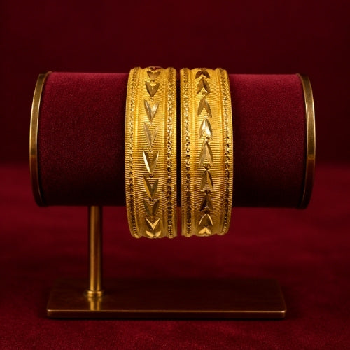 SJ-26 | Gold Textured Designer Kada Set