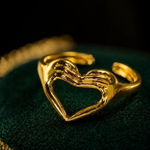SJ-21 | Gold Stainless Steel Heart Ring