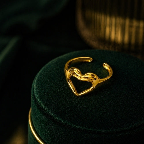 SJ-21 | Gold Stainless Steel Heart Ring