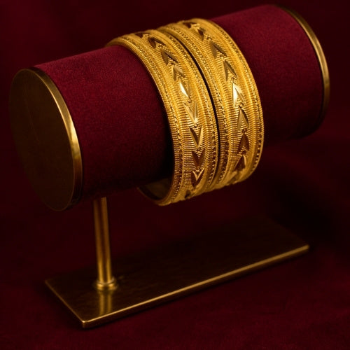 SJ-26 | Gold Textured Designer Kada Set