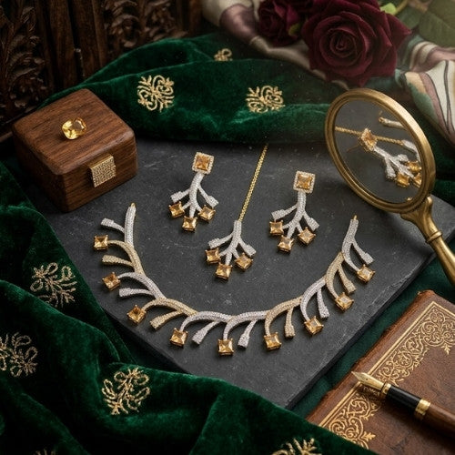 SJ-13 | Golden Branch CZ Set