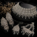 SJ-15 | Luxury Silver Crystal Bridal Choker Set