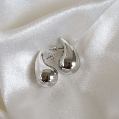 SJ-25  | Luxury Silver Statement Earrings