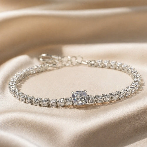 SJ-17 | Silver Zirconia Tennis Bracelet