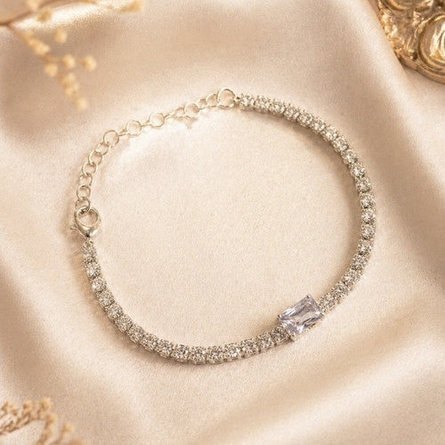 SJ-17 | Silver Zirconia Tennis Bracelet