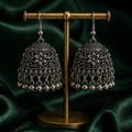 SJ-19 | Oxidized Silver Jhumka Earrings