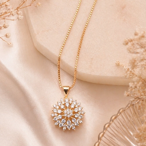 SJ-5 | GOLD FLORAL PENDANT NECKLACE