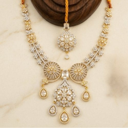 SJ-12 | Royal Floral CZ Necklace Set