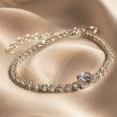 SJ-17 | Silver Zirconia Tennis Bracelet