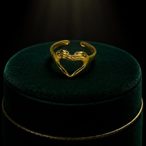 SJ-21 | Gold Stainless Steel Heart Ring