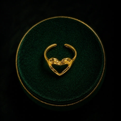 SJ-21 | Gold Stainless Steel Heart Ring