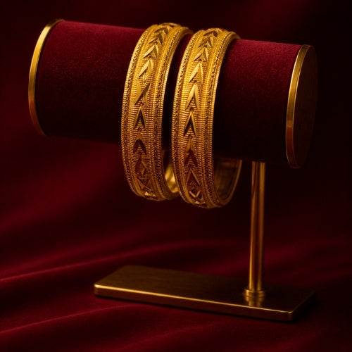 SJ-26 | Gold Textured Designer Kada Set