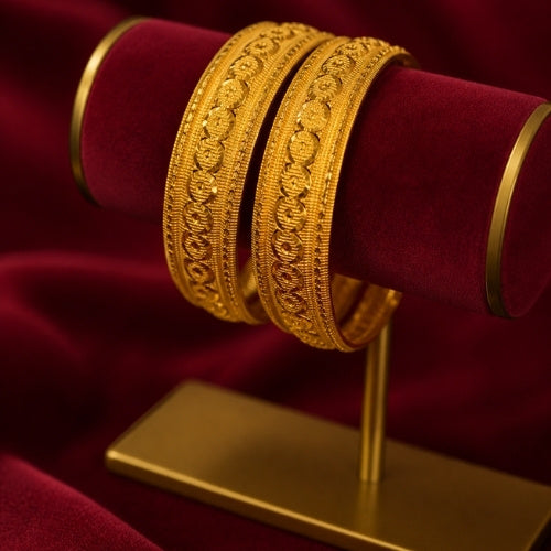 SJ-27 | Gold Traditional Designer Kada Set